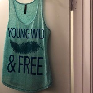 Young wild and free tank top